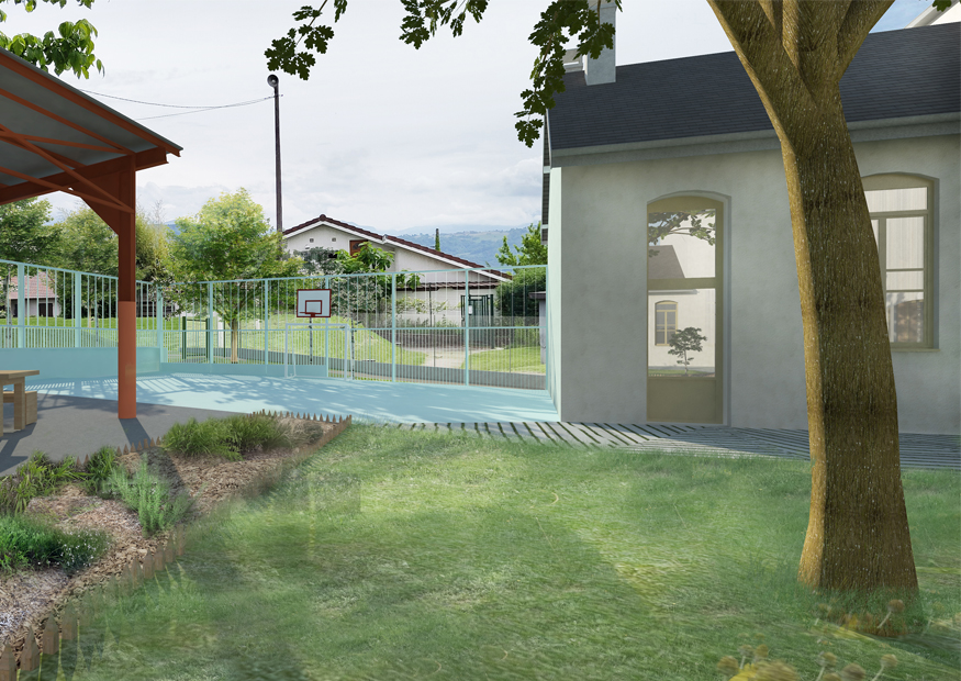 cour d'école végétalisée