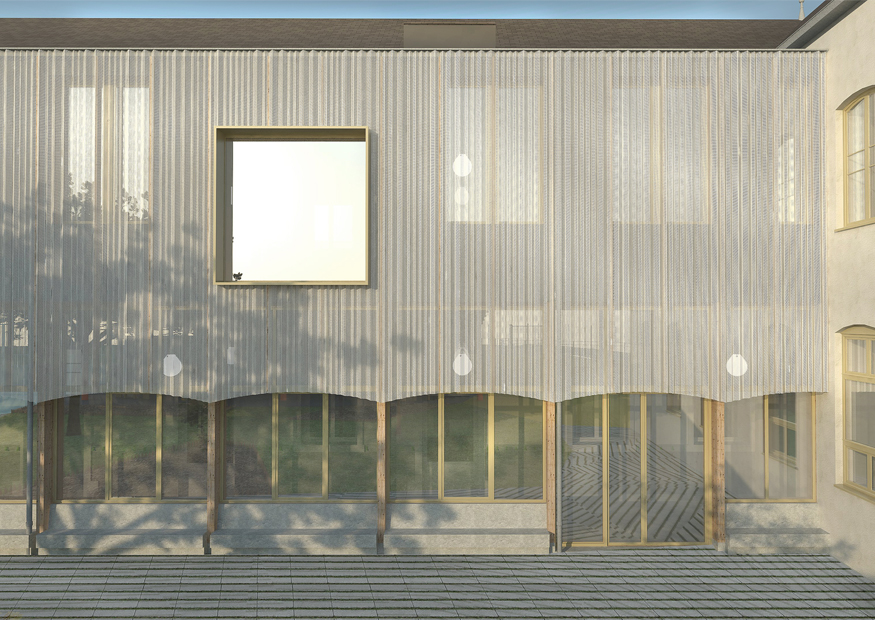 coursive bois façade ondulée